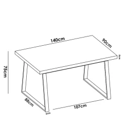 Garnero Arredamenti Tavoli In Legno|Tavoli Da Pranzo-Tavolo 140x90cm rovere gambe nere Mesa
