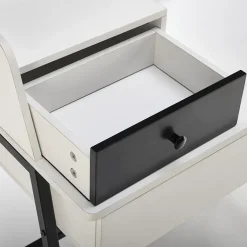 Garnero Arredamenti Toeletta Trucco-Toeletta da trucco con specchio 80x120cm bianco nero Miralda