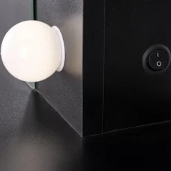 Garnero Arredamenti Toeletta Trucco-Toeletta da trucco con specchio 120x140cm con LED nero Cherie Nero Opaco