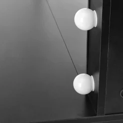 Garnero Arredamenti Toeletta Trucco-Toeletta da trucco con specchio 120x140cm con LED nero Cherie Nero Opaco