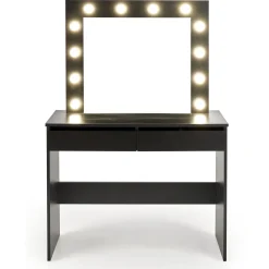 Garnero Arredamenti Toeletta Trucco-Toeletta da trucco con specchio 94x140cm con LED nero Bloom Nero Opaco