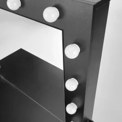 Garnero Arredamenti Toeletta Trucco-Toeletta da trucco con specchio 94x140cm con LED nero Bloom Nero Opaco