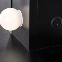 Garnero Arredamenti Toeletta Trucco-Toeletta da trucco con specchio 94x140cm con LED nero Bloom Nero Opaco