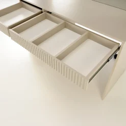 Garnero Arredamenti Toeletta Trucco-Toeletta da trucco con specchio 120x55cm con LED cashmere Cherie Beige