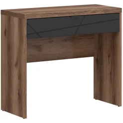 Garnero Arredamenti Toeletta Trucco-Toletta trucco consolle 90x80cm rovere scuro nero opaco Elin