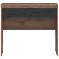 Garnero Arredamenti Toeletta Trucco-Toletta trucco consolle 90x80cm rovere scuro nero opaco Elin