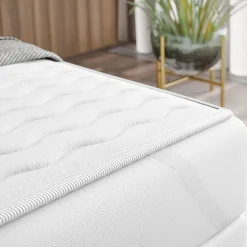 Garnero Arredamenti Topper|Topper-Topper alla francese 140x200cm trapuntato imbottito con elastici bianco Corsica