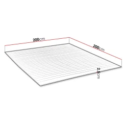 Garnero Arredamenti Topper|Topper-Topper matrimoniale king size 200x200cm trapuntato imbottito con elastici bianco Corsica