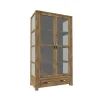 Garnero Arredamenti Vetrinette|Vetrinette-Vetrina alta 100x186h cm 2 ante con vetro quercia Clyde