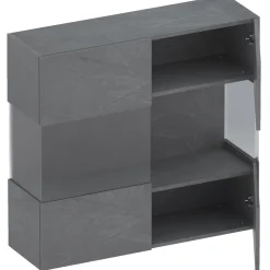 Garnero Arredamenti Mensole E Pensili|Vetrinette-Vetrina sospesa 95x88h cm 2 ante Sunset Antracite