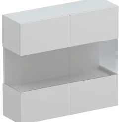 Garnero Arredamenti Mensole E Pensili|Vetrinette-Vetrina sospesa 95x88h cm 2 ante Sunset Grigio chiaro