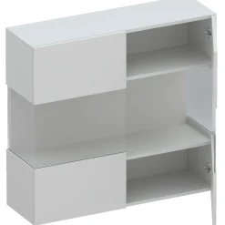 Garnero Arredamenti Mensole E Pensili|Vetrinette-Vetrina sospesa 95x88h cm 2 ante Sunset Grigio chiaro