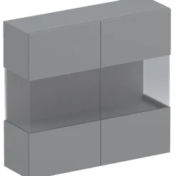 Garnero Arredamenti Mensole E Pensili|Vetrinette-Vetrina sospesa 95x88h cm 2 ante Sunset Grigio scuro