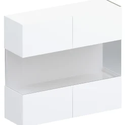 Garnero Arredamenti Mensole E Pensili|Vetrinette-Vetrina sospesa 95x88h cm 2 ante Sunset Bianco Lucido