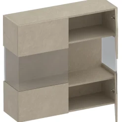 Garnero Arredamenti Mensole E Pensili|Vetrinette-Vetrina sospesa 95x88h cm 2 ante Sunset Tortora