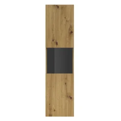 Garnero Arredamenti Vetrinette|Vetrinette-Vetrina sospesa 36x140h cm da parete nero Fusion Rovere