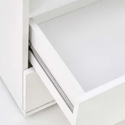 Garnero Arredamenti Vetrinette|Vetrinette-Vetrina 60x200h cm 1 anta 2 cassetti bianco opaco e lucido Viki