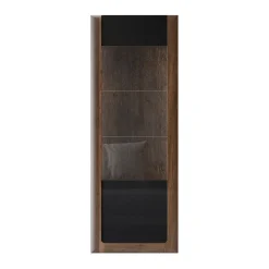 Garnero Arredamenti Vetrinette|Vetrinette-Vetrina 73x200h cm 1 anta 5 ripiani noce nero lucido Jumbo Nero Lucido - Noce