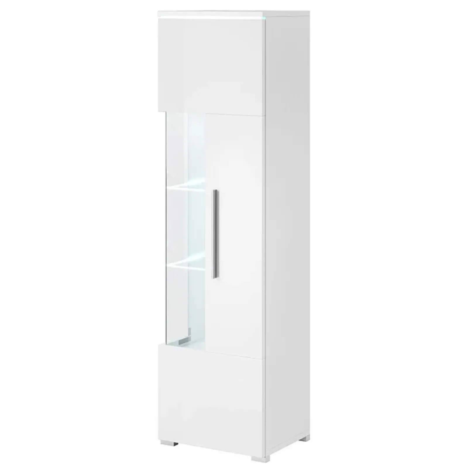 Garnero Arredamenti Vetrinette|Vetrinette-Vetrina 45x160h cm 1 anta destra moderna Frisk Bianco Lucido