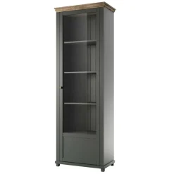 Garnero Arredamenti Vetrinette|Vetrinette-Vetrina 71x200h cm 1 anta destra soggiorno quercia Texel Verde