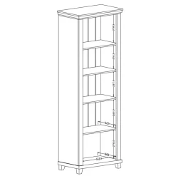 Garnero Arredamenti Vetrinette|Vetrinette-Vetrina 71x200h cm 1 anta destra soggiorno quercia Texel Verde