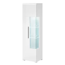 Garnero Arredamenti Vetrinette|Vetrinette-Vetrina 45x160h cm 1 anta sinistra moderna Frisk Bianco Lucido