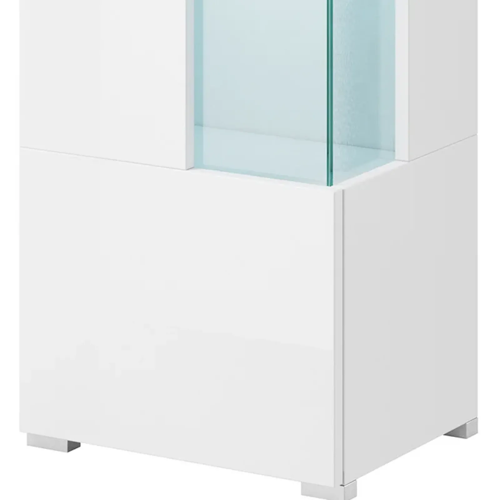 Garnero Arredamenti Vetrinette|Vetrinette-Vetrina 45x160h cm 1 anta sinistra moderna Frisk Bianco Lucido