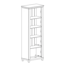 Garnero Arredamenti Vetrinette|Vetrinette-Vetrina 71x200h cm 1 anta sinistra rovere Texel Bianco Frassinato