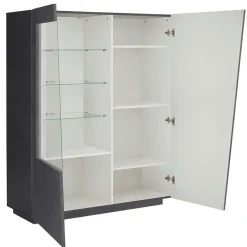 Garnero Arredamenti Vetrinette|Vetrinette-Vetrina 120x146h cm 2 ante moderna Candia Gihome® Ossido