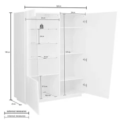 Garnero Arredamenti Vetrinette|Vetrinette-Vetrina 120x146h cm 2 ante moderna Candia Gihome® Ossido