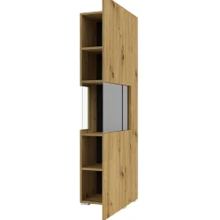 Garnero Arredamenti Vetrinette|Vetrinette-Vetrina 36x140h cm da parete nero Fusion Rovere