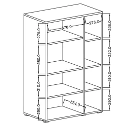 Garnero Arredamenti Vetrinette|Vetrinette-Vetrinetta bassa 90x136h cm 2 ante soggiorno rovere Maiorca