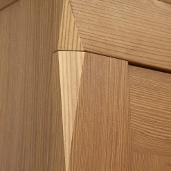 Garnero Arredamenti Vetrinette|Vetrinette-Vetrinetta 72x202h cm 1 anta 3 cassetti rovere scuro Lucca