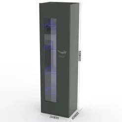 Garnero Arredamenti Vetrinette|Vetrinette-Vetrinetta 45x162h cm 1 anta lucido Light Small Gihome® Antracite