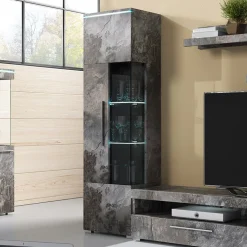 Garnero Arredamenti Vetrinette|Vetrinette-Vetrinetta 45x160h cm 1 anta sinistra moderna Frisk Ossido