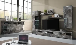 Garnero Arredamenti Vetrinette|Vetrinette-Vetrinetta 45x160h cm 1 anta sinistra moderna Frisk Ossido