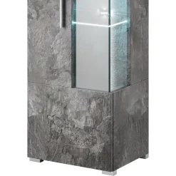 Garnero Arredamenti Vetrinette|Vetrinette-Vetrinetta 45x160h cm 1 anta sinistra moderna Frisk Ossido