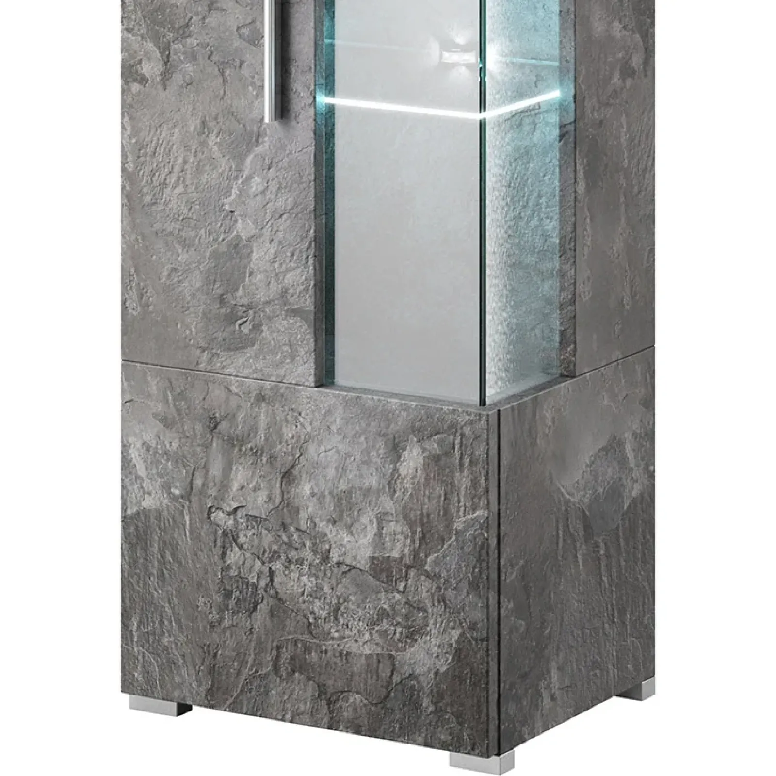 Garnero Arredamenti Vetrinette|Vetrinette-Vetrinetta 45x160h cm 1 anta sinistra moderna Frisk Ossido