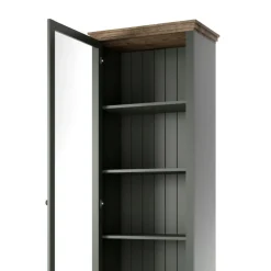 Garnero Arredamenti Vetrinette|Vetrinette-Vetrinetta 71x200h cm 1 anta sinistra soggiorno quercia Texel Verde