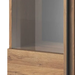 Garnero Arredamenti Vetrinette|Vetrinette-Vetrinetta 60x204h cm 1 anta soggiorno moderna rovere nero Maiorca