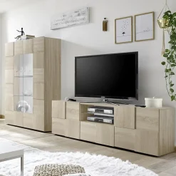 Garnero Arredamenti Vetrinette|Vetrinette-Vetrinetta 121x166h cm 2 ante moderna samoa Obsession Rovere