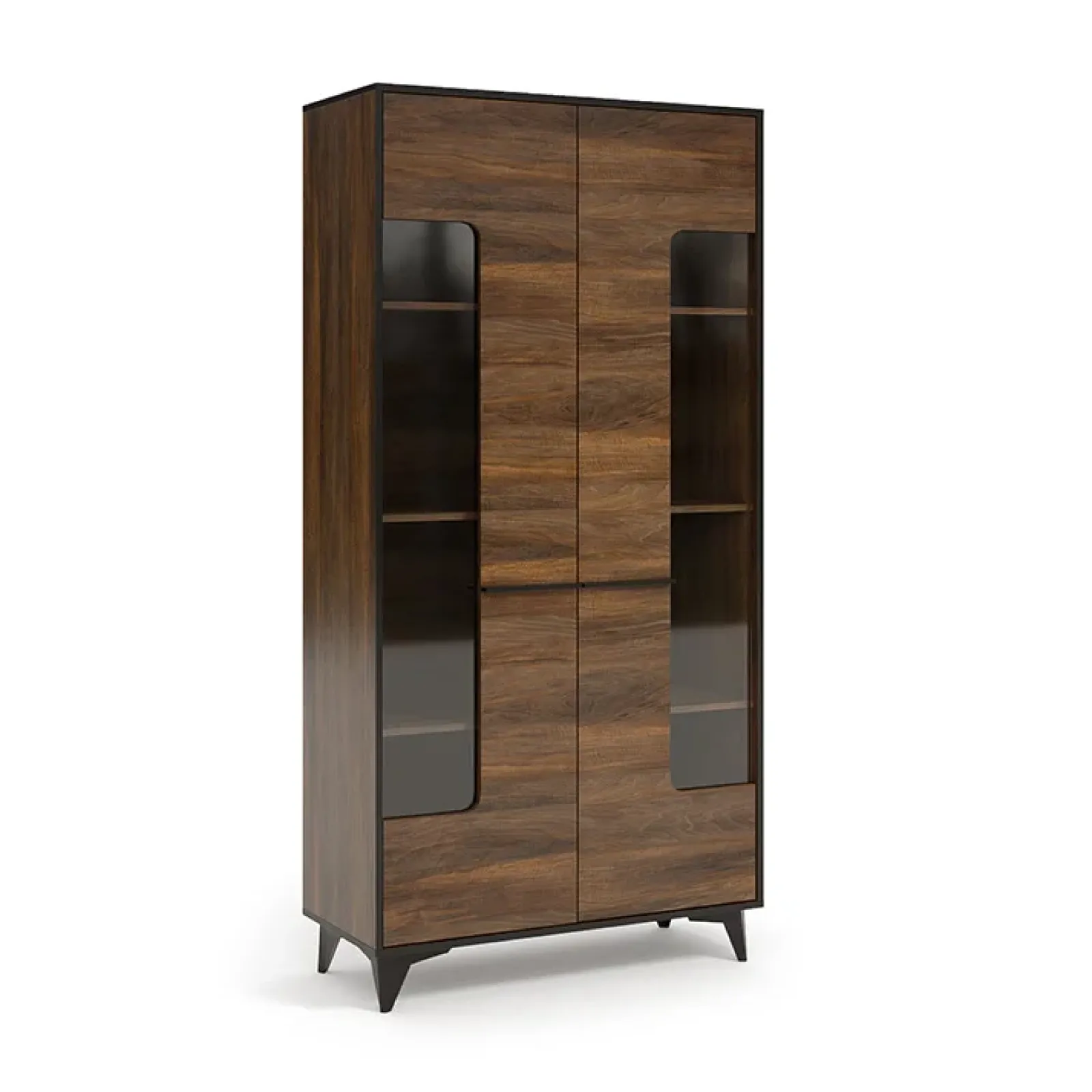 Garnero Arredamenti Credenza Alta|Vetrinette-Vetrinetta 91x185h cm 2 ante moderna noce Line