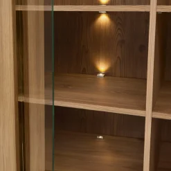 Garnero Arredamenti Vetrinette|Vetrinette-Vetrinetta 102x202h cm 4 ante rovere scuro Lucca