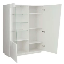 Garnero Arredamenti Vetrinette|Vetrinette-Vetrinetta 120x146h cm 2 ante soggiorno Candia Gihome® Bianco Lucido