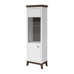 Garnero Arredamenti Vetrinette|Vetrinette-Vetrinetta 66x207h cm1 anta soggiorno bianco lucido rovere scuro Umag Bianco Lucido - Wengè