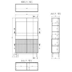 Garnero Arredamenti Vetrinette|Vetrinette-Vetrinetta 106x183h cm design cannettato rovere Colby