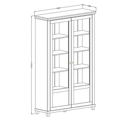 Garnero Arredamenti Vetrinette|Vetrinette-Vetrinetta 126x200h cm soggiorno moderna quercia Texel Verde